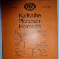 Schwarzwald Wanderkarte RV 5001, Karlsruhe - Pforzheim, Karte des Schwarzwaldvereins