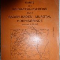 Schwarzwald Wanderkarte Blatt 2, Baden Baden - Murgtal , Karte des Schwarzwaldvereins