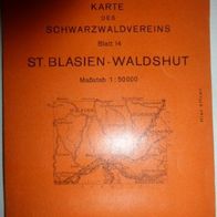 Schwarzwald Wanderkarte Blatt 14, St. Blasien-Waldshut, Karte des Schwarzwaldvereins