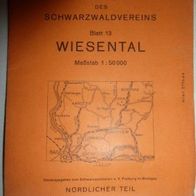 Schwarzwald Wanderkarte Blatt 13, Wiesental, Karte des Schwarzwaldvereins