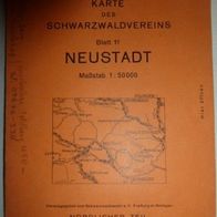 Schwarzwald Wanderkarte Blatt 11, Neustadt, Karte des Schwarzwaldvereins