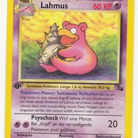 Pokemon Karte 43/62 deutsch Non Holo Lahmus 1. Edition Psyschock Seltsames Verhalten