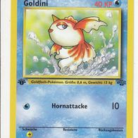 Pokemon Karte 53/64 deutsch Non Holo 1. Edition Goldini Hornattacke Basis-Pokémon