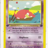 Pokemon Karte 67/82 deutsch 1. Edition Non Holo Flegmon Nickerchen Kopfnuss