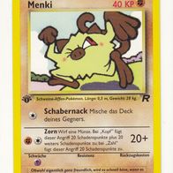 Pokemon Karte 61/82 deutsch 1. Edition Non Holo Menki Schabernack Zorn