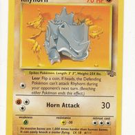 Pokemon Karte 61/64 englisch Non Holo Rhyhorn Horn Attack 1999