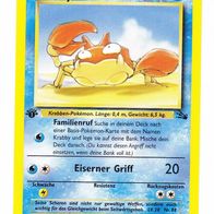 Pokemon Karte 51/62 deutsch 1. Edition Non Holo Krabby Eiserner Griff