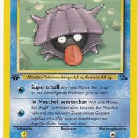 Pokemon Karte 54/62 deutsch Non Holo 1. Edition Muschas Superschall In Muschel