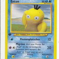 Pokemon Karte 79/105 deutsch Non Holo 1. Edition Enton Flossenplatscher Migräne