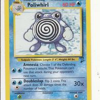 Pokemon Karte 57/130 englisch Non Holo Poliwhirl Amnesia Doubleslap 1999-2000