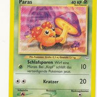 Pokemon Karte 47/64 deutsch Non Holo Paras Schlafsporen Kratzer 2000