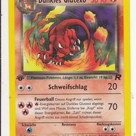 Pokemon Karte 32/82 deutsch 1. Edition Non Holo Dunkles Glutexo Schweifschlag