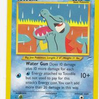 Pokemon Karte 85/105 englisch Non Holo Totodile Water Gun 1995-2000