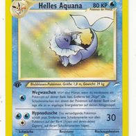 Pokemon Karte 52/105 deutsch 1. Edition Non Holo Helles Aquana Wegwaschen Hypnodusche