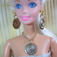 Handmade Barbie Schmuck, Set aus altgoldfarbenem Metall