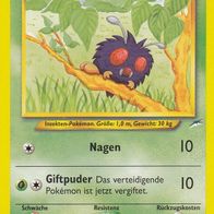 Pokemon Karte 90/105 deutsch Non Holo Bluzuk Nagen Giftpuder 1995-2000