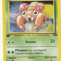 Pokemon Karte 59/64 deutsch Edition 1 Non Holo Paras Kratzer Pilzspore 1999-2000