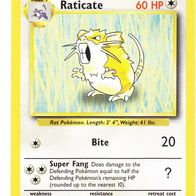 Pokemon Karte 40/102 englisch Non Holo Raticate Bite Super Fang 1999