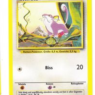 Pokemon Karte 61/102 deutsch Non Holo Rattfratz Biss 1999