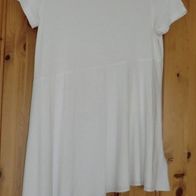 Damen weißes Long Shirt, Kleid, Viskose, asymmetrischer Schnitt, Gr. 38, Neu