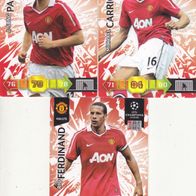 3x Manchester United Panini Trading Card Champions League 2010