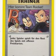 Pokemon Karte 71/82 Trainer deutsch Edition 1 Non Holo Hier kommt Team Rocket