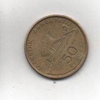 Münze Griechenland 50 Drachmen 1988.