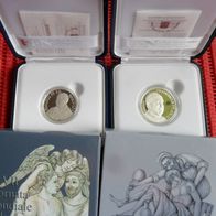 Vatikan 2014 5 Euro + 10 Euro PP Gedenkmünzen Silber