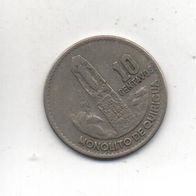 Münze Guatemala 10 Centavos 1966.