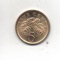 Münze Singapore 5 Cent 1989