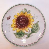 Ulmer Keramik Wandteller / Wandschale - " Sonnenblume " * **