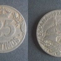 Münze Spanien Alt: 25 Centimos 1925