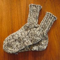 Handgestrickte Kindersocken, Söckchen, Sockenwolle Wollemix, Fußlänge ca. 15,5 cm