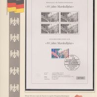 Schwarzdruck Sonderblatt BRD 50 Jahre Marshallplan