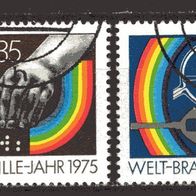 DDR 1975 Welt-Braille-Jahr: 150 Jahr Braille-Blindenschrift MiNr. 2090 - 2092 Bedarfs