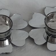 DL Goldbach Kerzenhalter Teelichthalter 2 Stück Blütenform Spiegel Ø 12,3 wenig