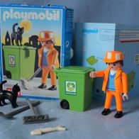 Playmobil ® 3196 - Müllmann, Schaufel, Harke, Fischgräte, Katze komplett OVP