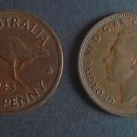 Münze Australien: 0,5 oder Half Penny 1943