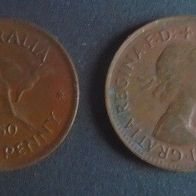 Münze Australien: 0,5 oder Half Penny 1960