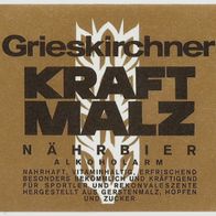 ALT ! Bieretikett "KRAFT MALZ" Brauerei Grieskirchen Hausruckviertel Österreich