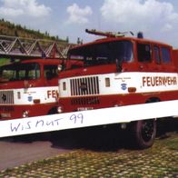 Feuerwehr-Foto DDR Oldtimer VEB IFA LKW Ludwigsfelde W 50 TLF und DL 30 FFW Aue