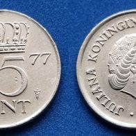 210(1) 25 Cents (Niederlande) 1977 in ss ............. von * * * Berlin-coins * * *