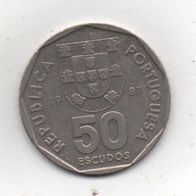 Münze Portugal 50 Escudos 1987