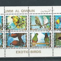 Umm al Qiwain 1972 - Vögel Kleinbogen in Minimarken Mi.-Nr. 1266-1273 gest. (2788)