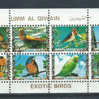 Umm al Qiwain 1972 - Vögel Kleinbogen in Minimarken gest. (2793)