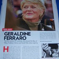Geraldine Ferraro Article Clippings 1 pg Magazine Clipping Bericht