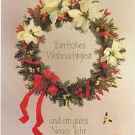 alte AK Weihnachten / Neujahr 1985, Weihnachtskranz