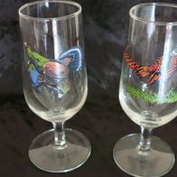 TOP 2 Biergläser Sammlerglas Tulpe mit Fasanen Motiv Jägermotiv 14,5 cm