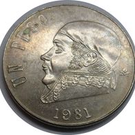 Mexiko 1 Peso 1981 (geschlossene 8) ## B