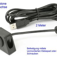 Stand Alone USB Steckdose mit 2 Meter Kabel